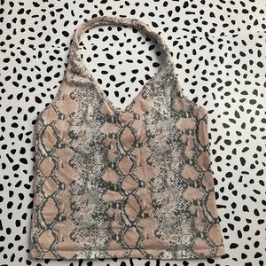 American Eagle pink reptile crop top